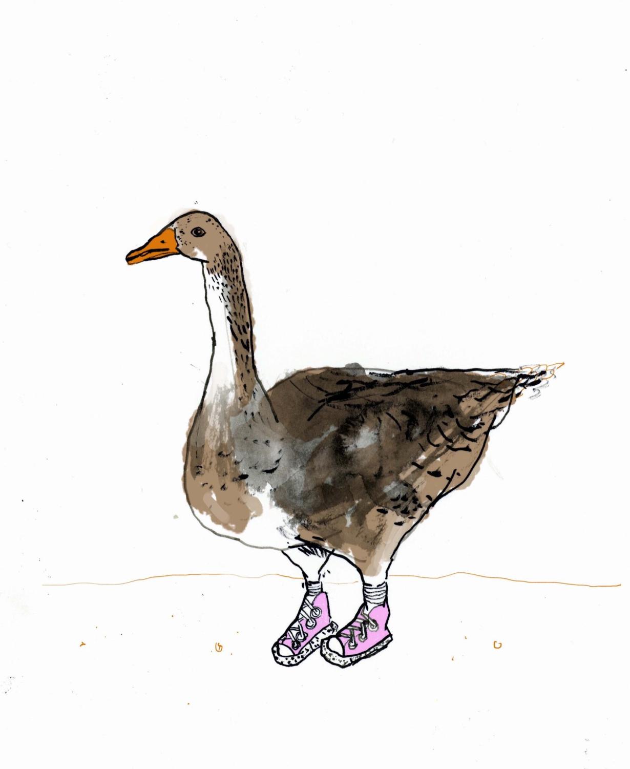 Goose with hot sale shoes